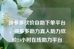 拼多多砍价自助下单平台，拼多多助力真人助力砍价24小时在线助力平台