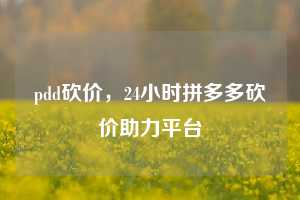 pdd砍价,24小时拼多多砍价助力平台
