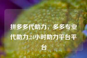 拼多多代助力,多多专业代助力,24小时助力平台平台
