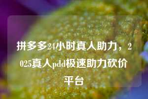 拼多多24小时真人助力,2025真人pdd极速助力砍价平台