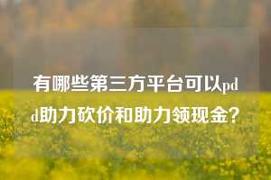 有哪些第三方平台可以pdd助力砍价和助力领现金?