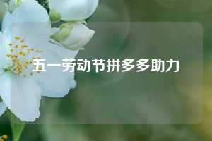 五一劳动节拼多多助力