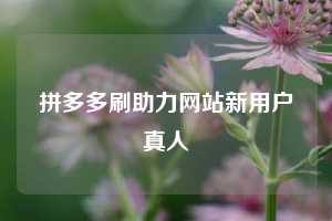 拼多多刷助力网站新用户真人