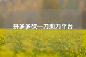 拼多多砍一刀助力平台