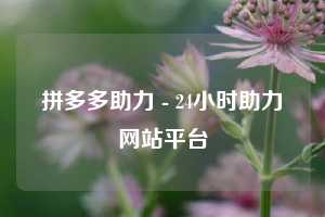 拼多多助力 - 24小时助力网站平台