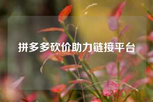 拼多多砍价助力链接平台