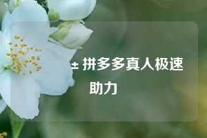 📱拼多多真人极速助力