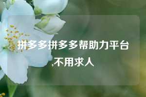 拼多多拼多多帮助力平台,不用求人