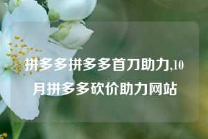 拼多多拼多多首刀助力,10月拼多多砍价助力网站