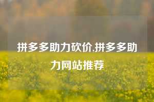 拼多多助力砍价,拼多多助力网站推荐