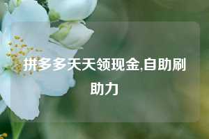 拼多多天天领现金,自助刷助力