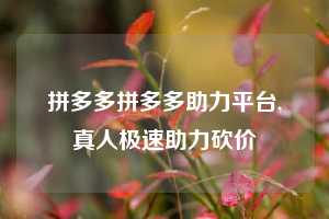 拼多多拼多多助力平台,真人极速助力砍价