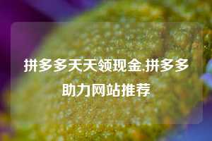 拼多多天天领现金,拼多多助力网站推荐