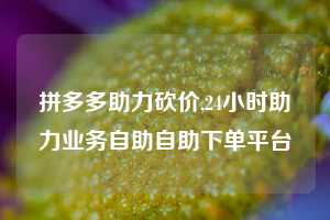 拼多多助力砍价,24小时助力业务自助自助下单平台