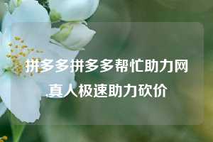 拼多多拼多多帮忙助力网,真人极速助力砍价
