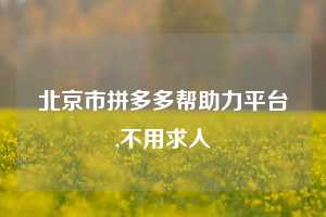 北京市拼多多帮助力平台,不用求人