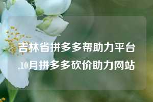 吉林省拼多多帮助力平台,10月拼多多砍价助力网站