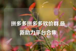 拼多多拼多多砍价群,最新助力平台合集