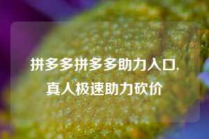 拼多多拼多多助力入口,真人极速助力砍价