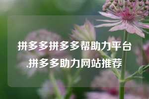 拼多多拼多多帮助力平台,拼多多助力网站推荐