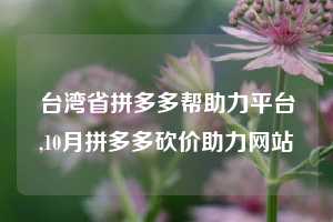台湾省拼多多帮助力平台,10月拼多多砍价助力网站